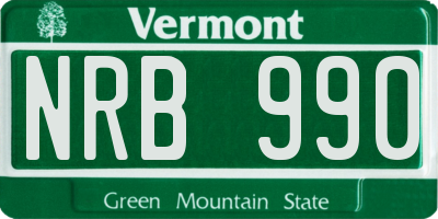 VT license plate NRB990