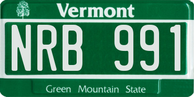 VT license plate NRB991