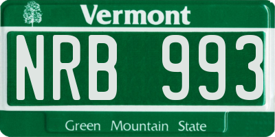 VT license plate NRB993