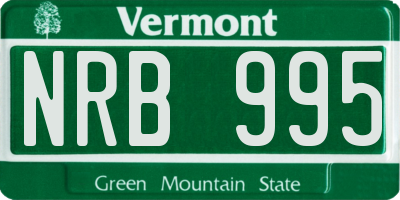VT license plate NRB995