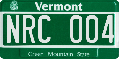 VT license plate NRC004