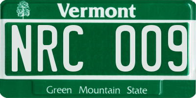 VT license plate NRC009