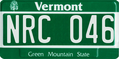 VT license plate NRC046