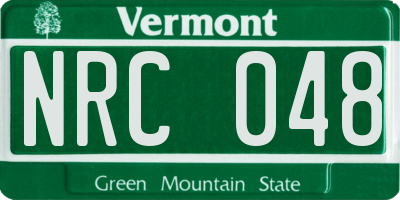 VT license plate NRC048