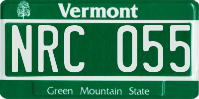 VT license plate NRC055