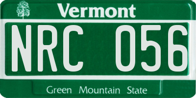 VT license plate NRC056