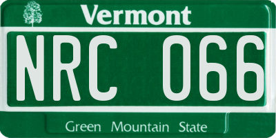 VT license plate NRC066