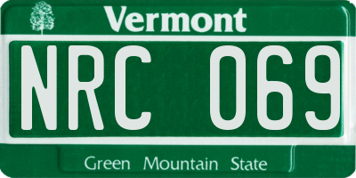VT license plate NRC069