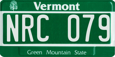 VT license plate NRC079