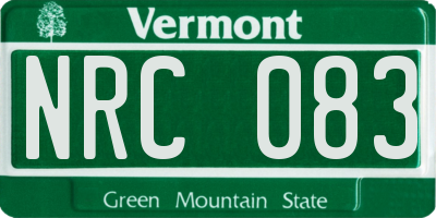 VT license plate NRC083