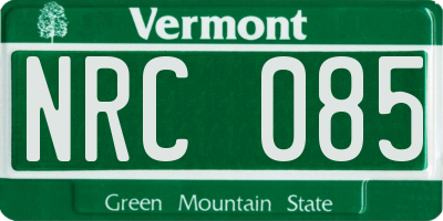 VT license plate NRC085