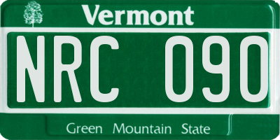 VT license plate NRC090