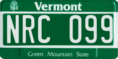 VT license plate NRC099