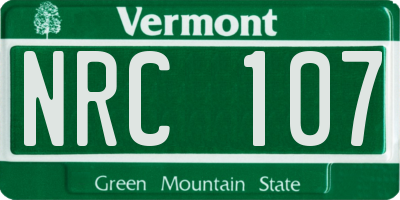 VT license plate NRC107