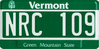 VT license plate NRC109