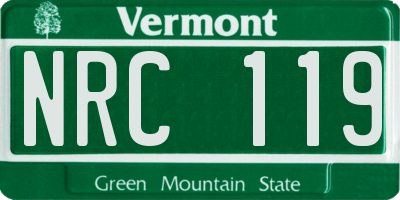 VT license plate NRC119
