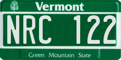 VT license plate NRC122