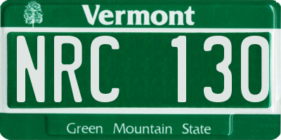 VT license plate NRC130
