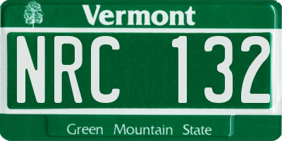 VT license plate NRC132