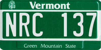 VT license plate NRC137
