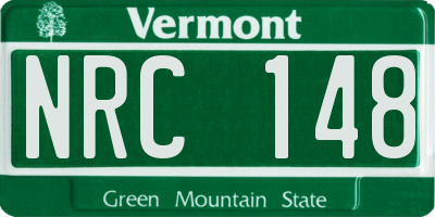 VT license plate NRC148
