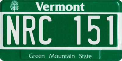 VT license plate NRC151