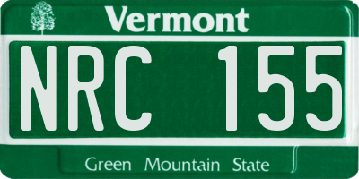 VT license plate NRC155
