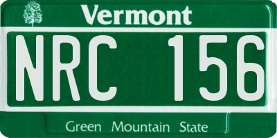 VT license plate NRC156