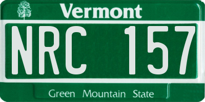VT license plate NRC157