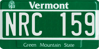 VT license plate NRC159