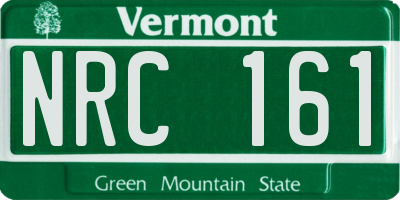 VT license plate NRC161