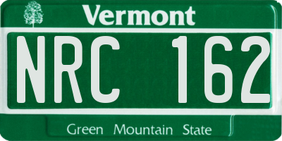 VT license plate NRC162