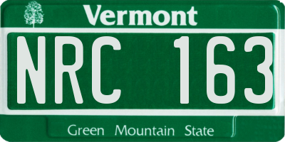 VT license plate NRC163