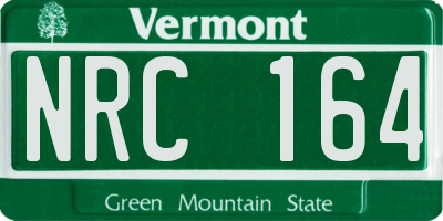VT license plate NRC164