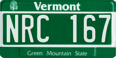 VT license plate NRC167