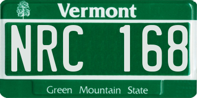VT license plate NRC168