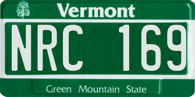 VT license plate NRC169