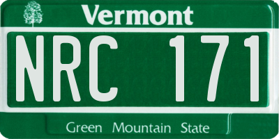 VT license plate NRC171