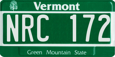 VT license plate NRC172