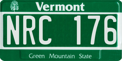 VT license plate NRC176