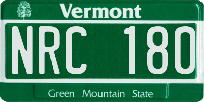 VT license plate NRC180