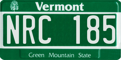 VT license plate NRC185