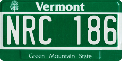 VT license plate NRC186