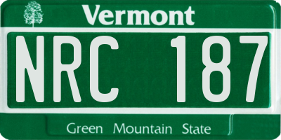 VT license plate NRC187