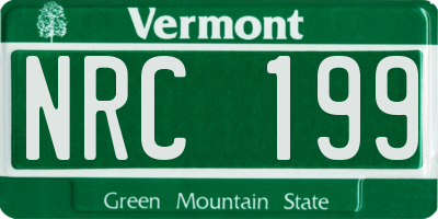VT license plate NRC199