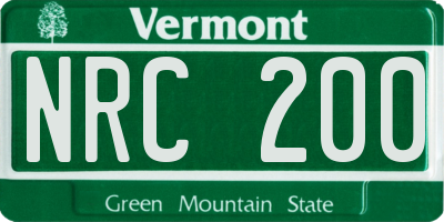 VT license plate NRC200