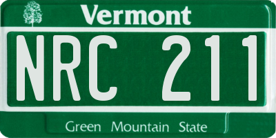 VT license plate NRC211