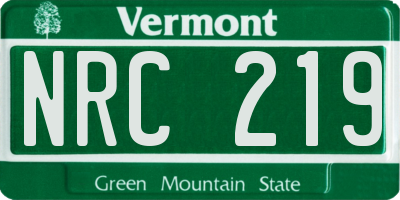 VT license plate NRC219