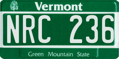 VT license plate NRC236