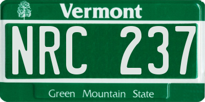 VT license plate NRC237